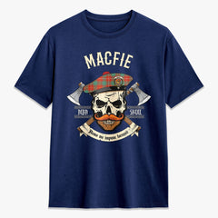 MacFie Ancient Tartan Crest 2D T-shirt - Alba Skull Style