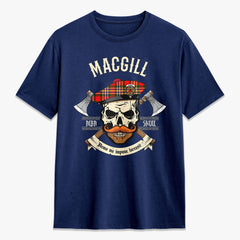 MacGill Modern Tartan Crest 2D T-shirt - Alba Skull Style