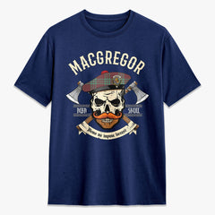 MacGregor Hunting Ancient Tartan Crest 2D T-shirt - Alba Skull Style