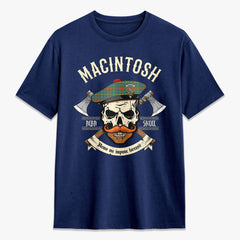 MacIntosh Hunting Ancient Tartan Crest 2D T-shirt - Alba Skull Style