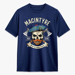 MacIntyre Hunting Ancient Tartan Crest 2D T-shirt - Alba Skull Style