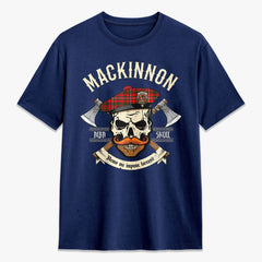 MacKinnon Modern Tartan Crest 2D T-shirt - Alba Skull Style