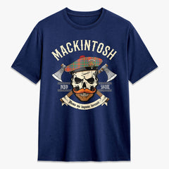 MacKintosh Ancient Tartan Crest 2D T-shirt - Alba Skull Style