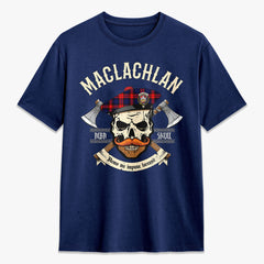 MacLachlan Modern Tartan Crest 2D T-shirt - Alba Skull Style