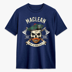 MacLean Hunting Ancient Tartan Crest 2D T-shirt - Alba Skull Style