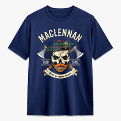 MacLennan Ancient Tartan Crest 2D T-shirt - Alba Skull Style