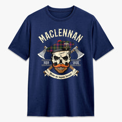 MacLennan Modern Tartan Crest 2D T-shirt - Alba Skull Style