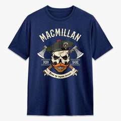 MacMillan Hunting Modern Tartan Crest 2D T-shirt - Alba Skull Style