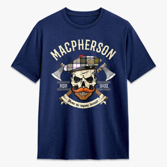 MacPherson Dress Modern Tartan Crest 2D T-shirt - Alba Skull Style