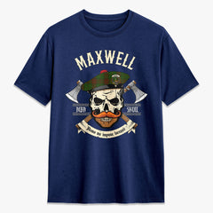 Maxwell Hunting Tartan Crest 2D T-shirt - Alba Skull Style