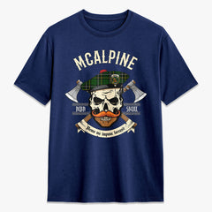 McAlpine Modern Tartan Crest 2D T-shirt - Alba Skull Style