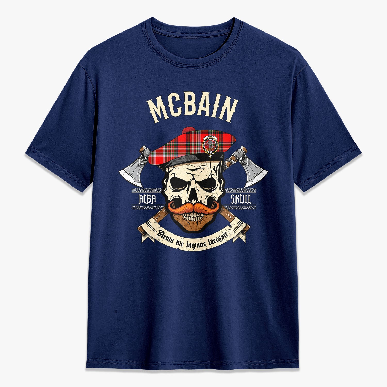 McBain Tartan Crest 2D T-shirt - Alba Skull Style