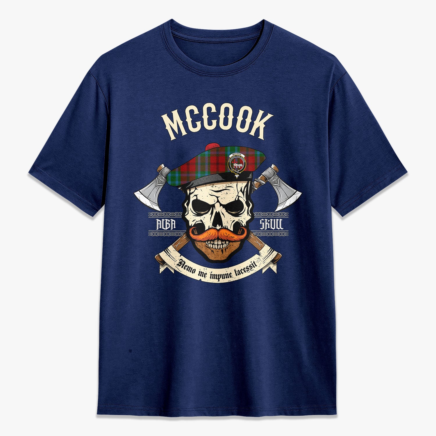 McCook Tartan Crest 2D T-shirt - Alba Skull Style