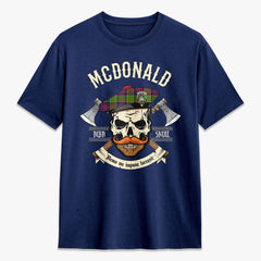 McDonald (Clan Ranald) Tartan Crest 2D T-shirt - Alba Skull Style