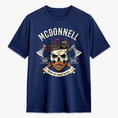 McDonnell of Glengarry Ancient Tartan Crest 2D T-shirt - Alba Skull Style