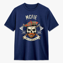 McFie Ancient Tartan Crest 2D T-shirt - Alba Skull Style