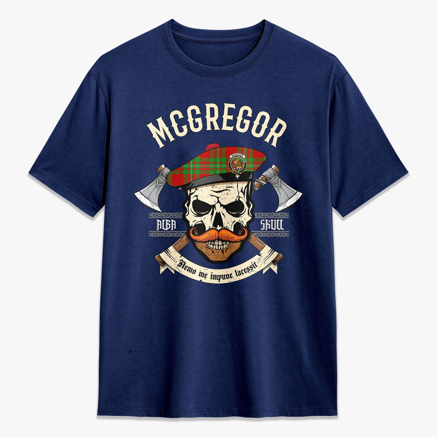 McGregor Modern Tartan Crest 2D T-shirt - Alba Skull Style