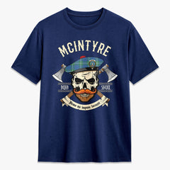 McIntyre Hunting Ancient Tartan Crest 2D T-shirt - Alba Skull Style