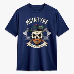 McIntyre Hunting Modern Tartan Crest 2D T-shirt - Alba Skull Style