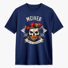 McIver Modern Tartan Crest 2D T-shirt - Alba Skull Style