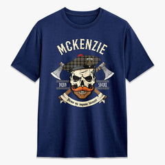 McKenzie Weathered Tartan Crest 2D T-shirt - Alba Skull Style