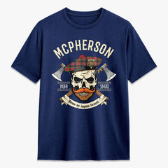 McPherson Ancient Tartan Crest 2D T-shirt - Alba Skull Style