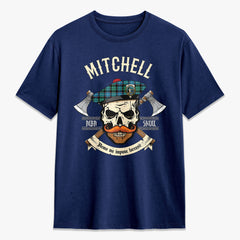 Mitchell Ancient Tartan Crest 2D T-shirt - Alba Skull Style