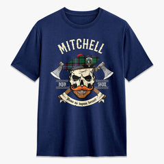 Mitchell Modern Tartan Crest 2D T-shirt - Alba Skull Style