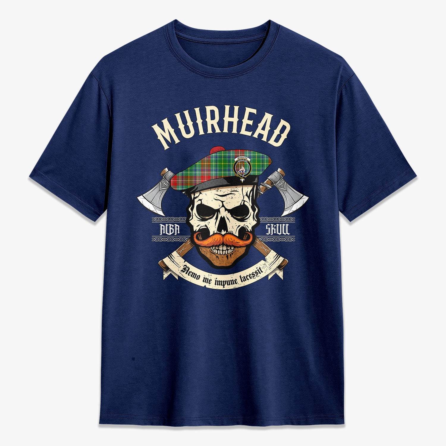 Muirhead Tartan Crest 2D T-shirt - Alba Skull Style