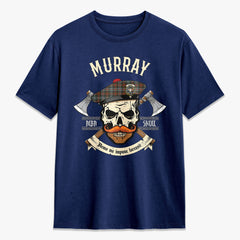 Murray of Atholl Weathered Tartan Crest 2D T-shirt - Alba Skull Style