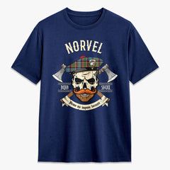 Norvel (or Norvill) Tartan Crest 2D T-shirt - Alba Skull Style