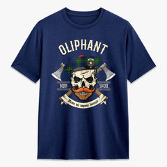 Oliphant Modern Tartan Crest 2D T-shirt - Alba Skull Style