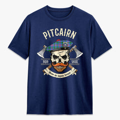 Pitcairn Hunting Tartan Crest 2D T-shirt - Alba Skull Style