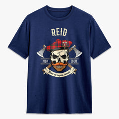 Reid Modern Tartan Crest 2D T-shirt - Alba Skull Style