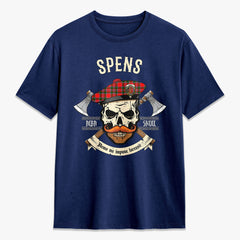 Spens (or Spence) Tartan Crest 2D T-shirt - Alba Skull Style