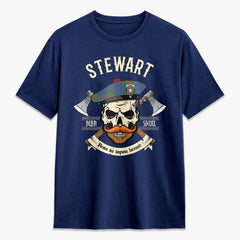 Stewart of Appin Hunting Ancient Tartan Crest 2D T-shirt - Alba Skull Style