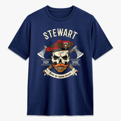 Stewart of Appin Modern Tartan Crest 2D T-shirt - Alba Skull Style