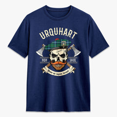 Urquhart Ancient Tartan Crest 2D T-shirt - Alba Skull Style