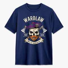 Wardlaw Modern Tartan Crest 2D T-shirt - Alba Skull Style