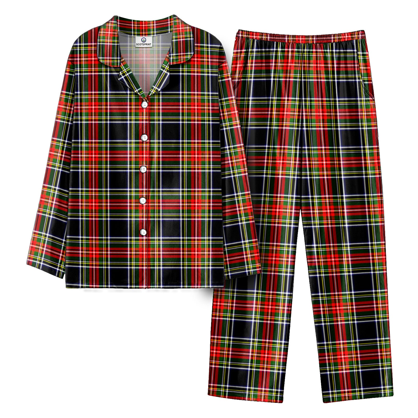 Stewart Black Tartan Pajama Set