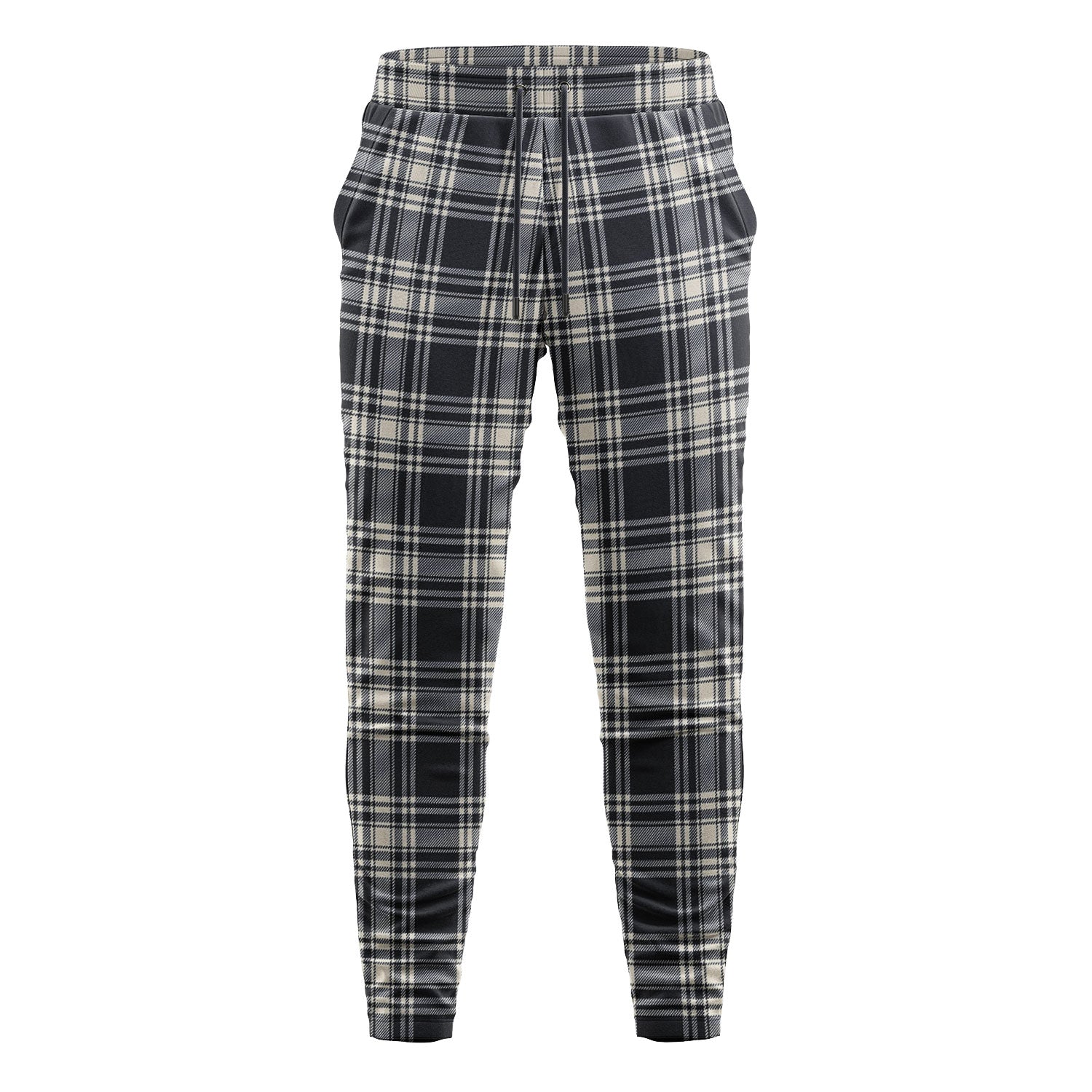 Menzies Black - White Ancient Tartan Sweatpants