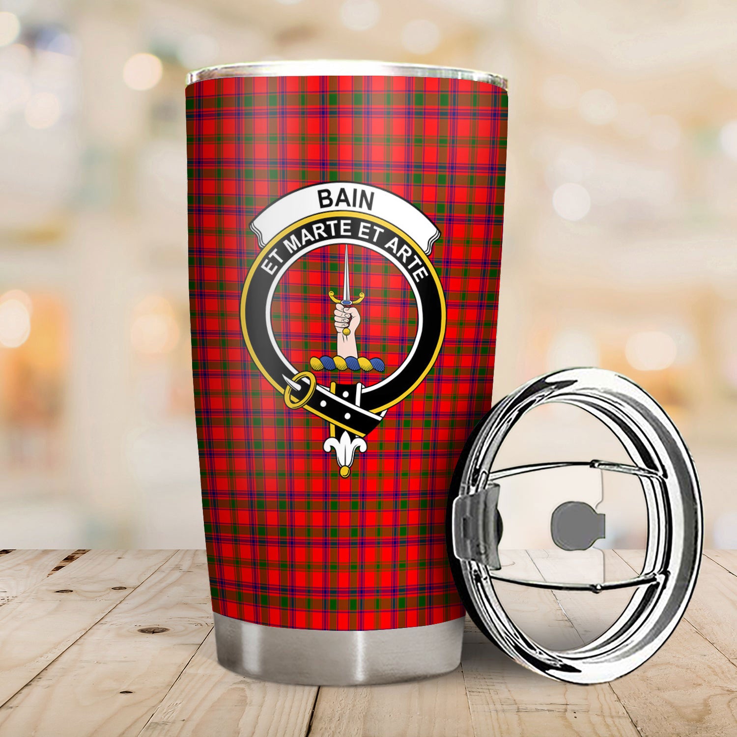 Bain Tartan Crest Tumbler