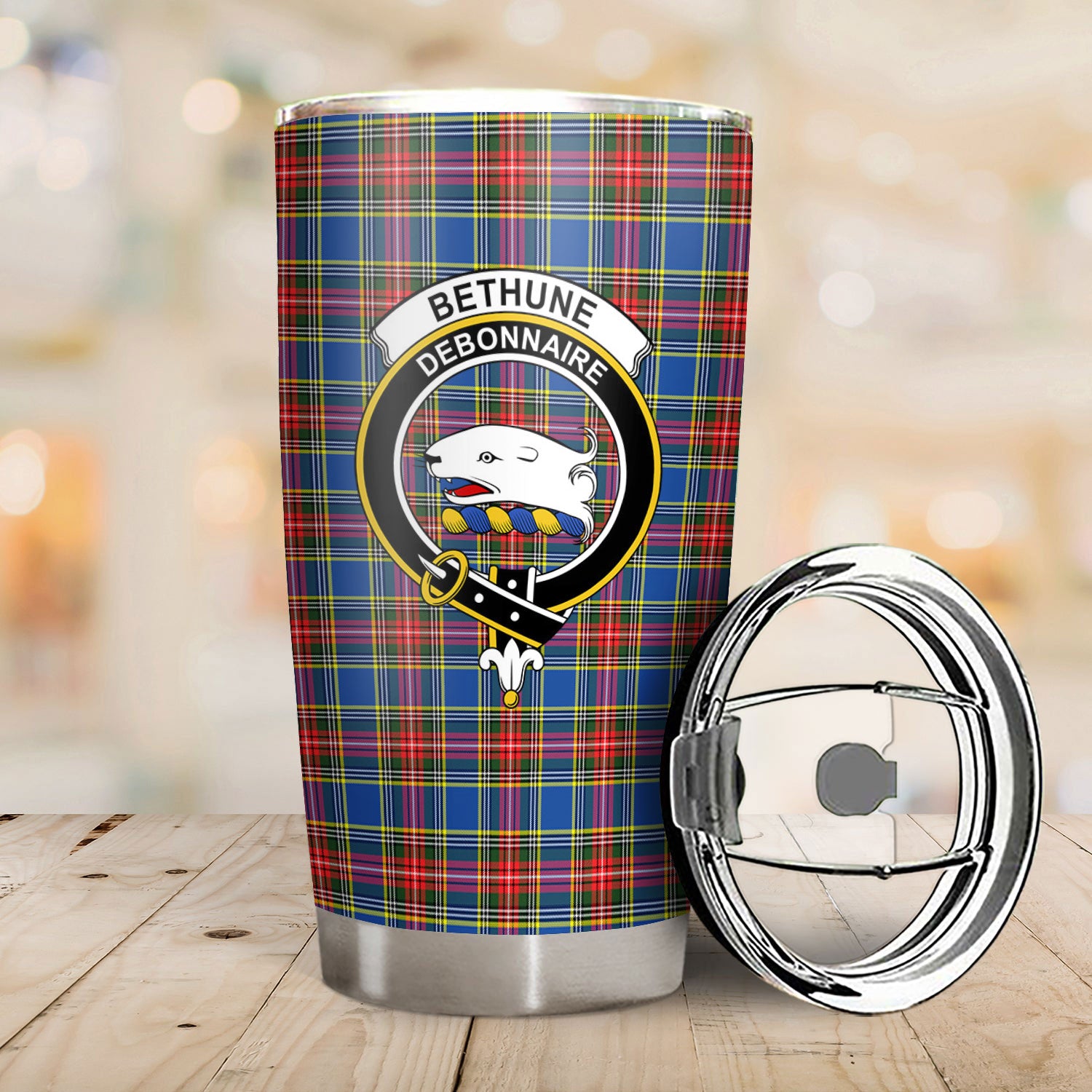 Bethune Modern Tartan Crest Tumbler