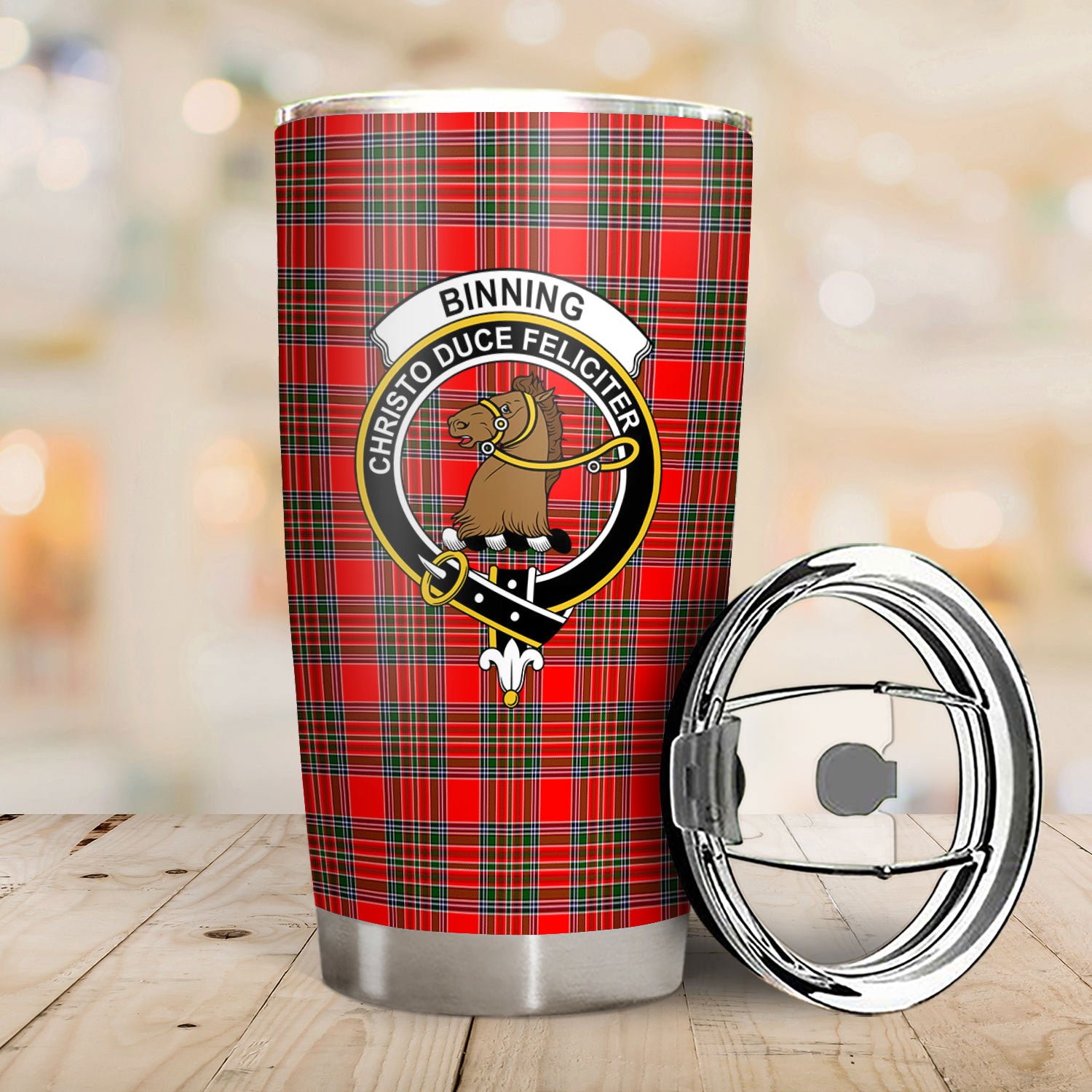 Binning (of Wallifoord) Tartan Crest Tumbler