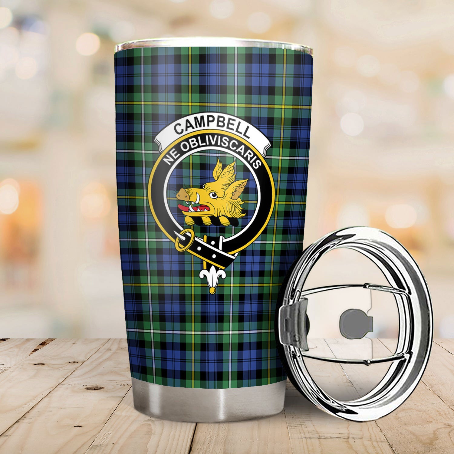 Campbell Argyll Ancient Tartan Crest Tumbler