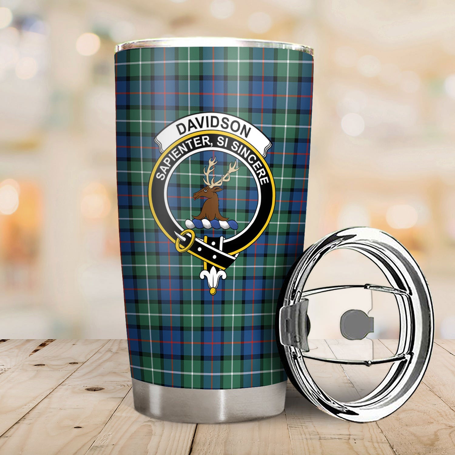 Davidson of Tulloch Tartan Crest Tumbler