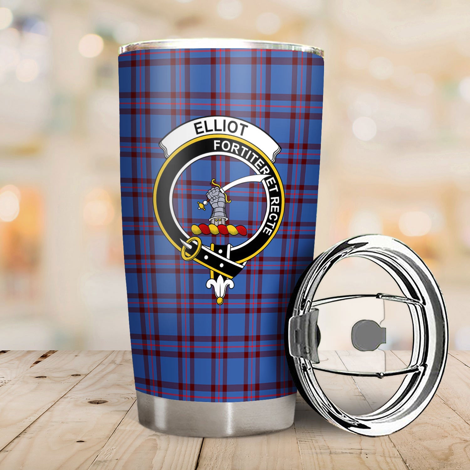 Elliot Modern Tartan Crest Tumbler