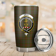 Gray Tartan Crest Tumbler