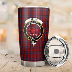 Kelly of Sleat Red Tartan Crest Tumbler