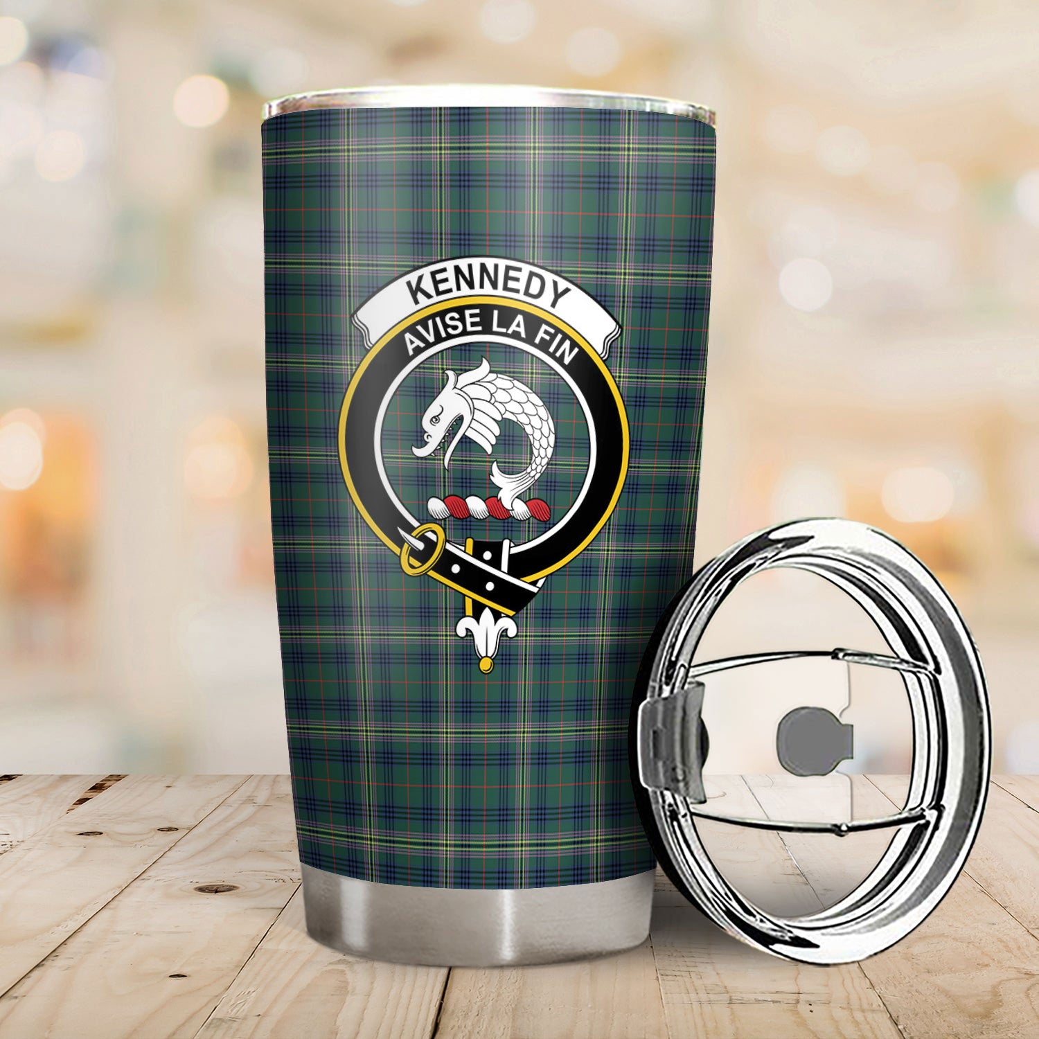 Kennedy Modern Tartan Crest Tumbler